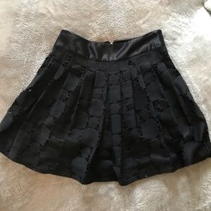 Black knee length lace skirt